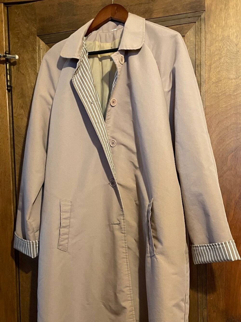 Gumshoe VTG BLAIR Cream Khaki Twill Classic Trench Coat. Made in USA (18; L-2X)